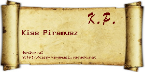 Kiss Piramusz névjegykártya
